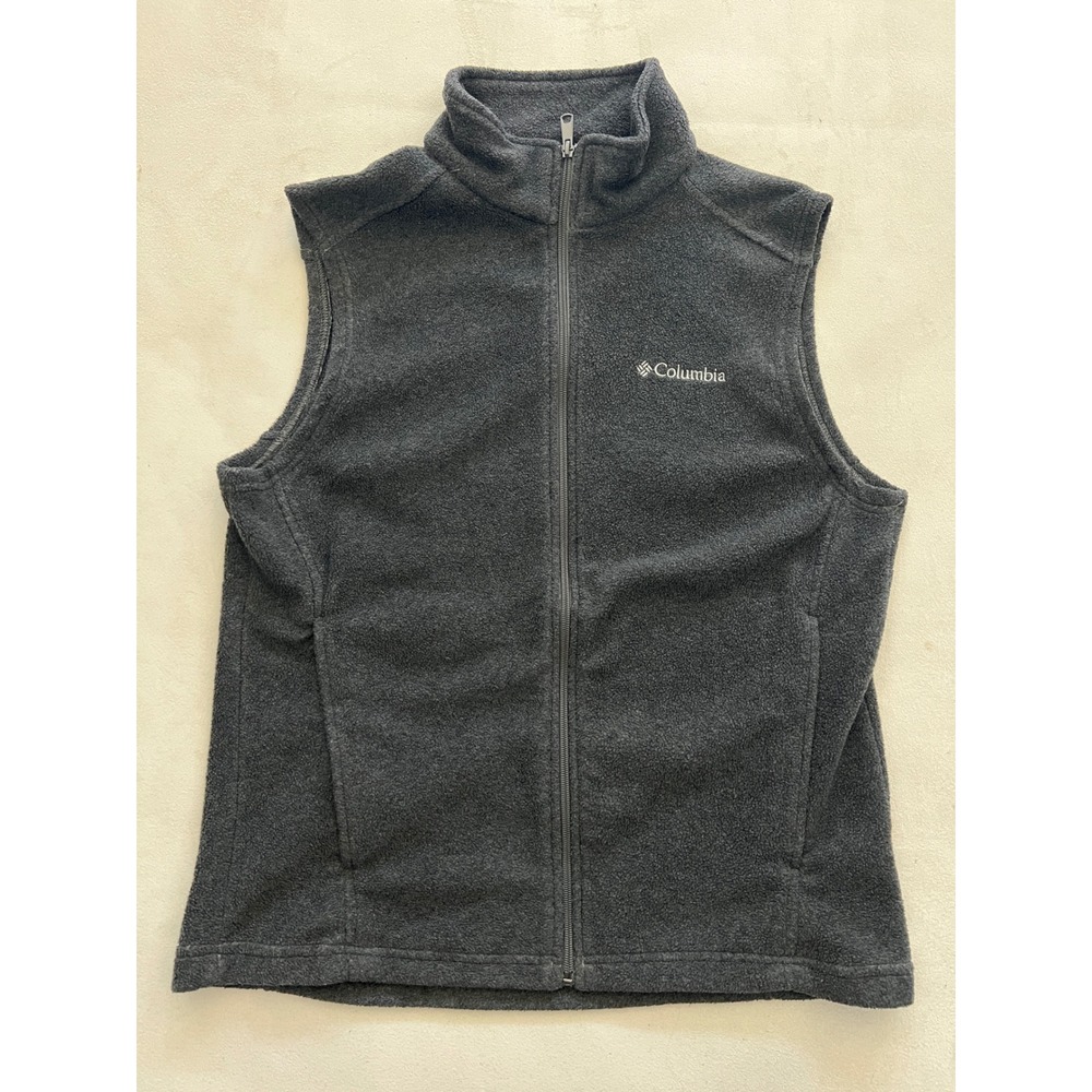 Columbia Mens Steens Mountain Fleece Vest Charcoal Gray Full Zip Small PN 69724